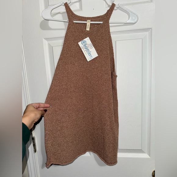 Wishlist Sweaters - Wishlist Brown Sleeveless High Neck Sweater
